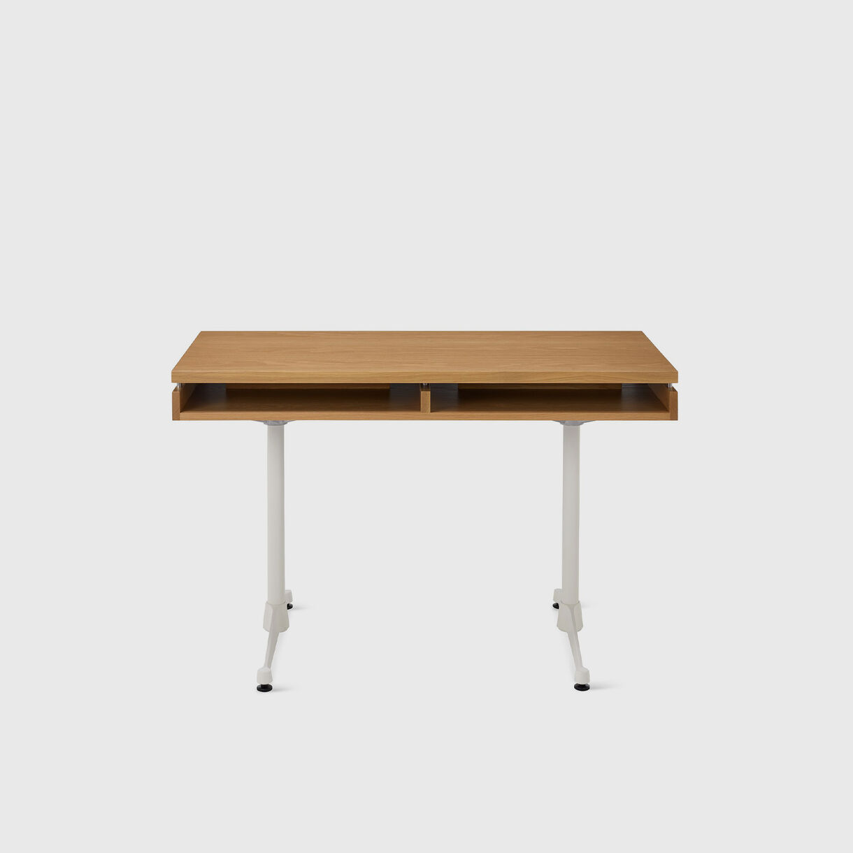 Eames 2500 Executive Desk, Small, White Oak & White