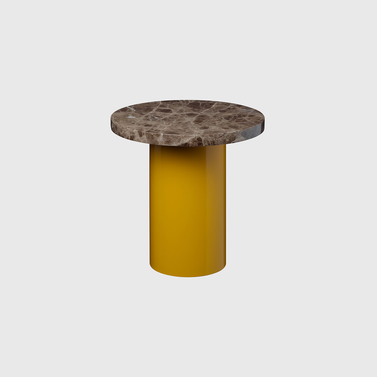 Enoki Side Table, Brown Marble & Honey Yellow, Small