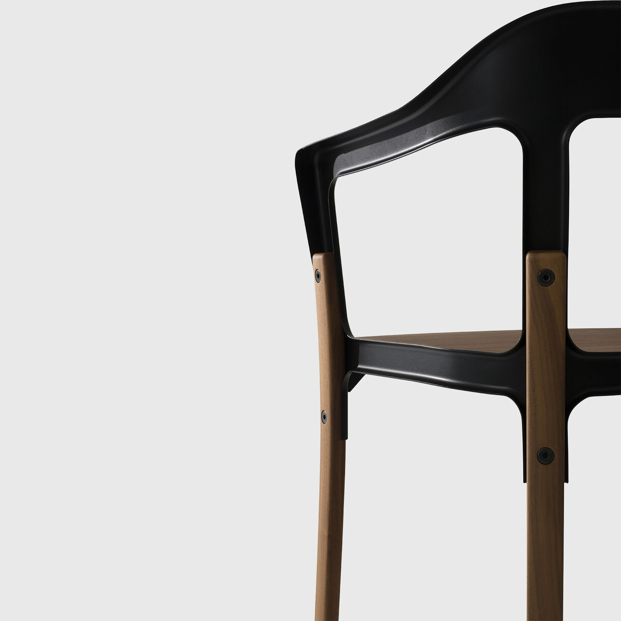 Steelwood Chair, Black, Walnut