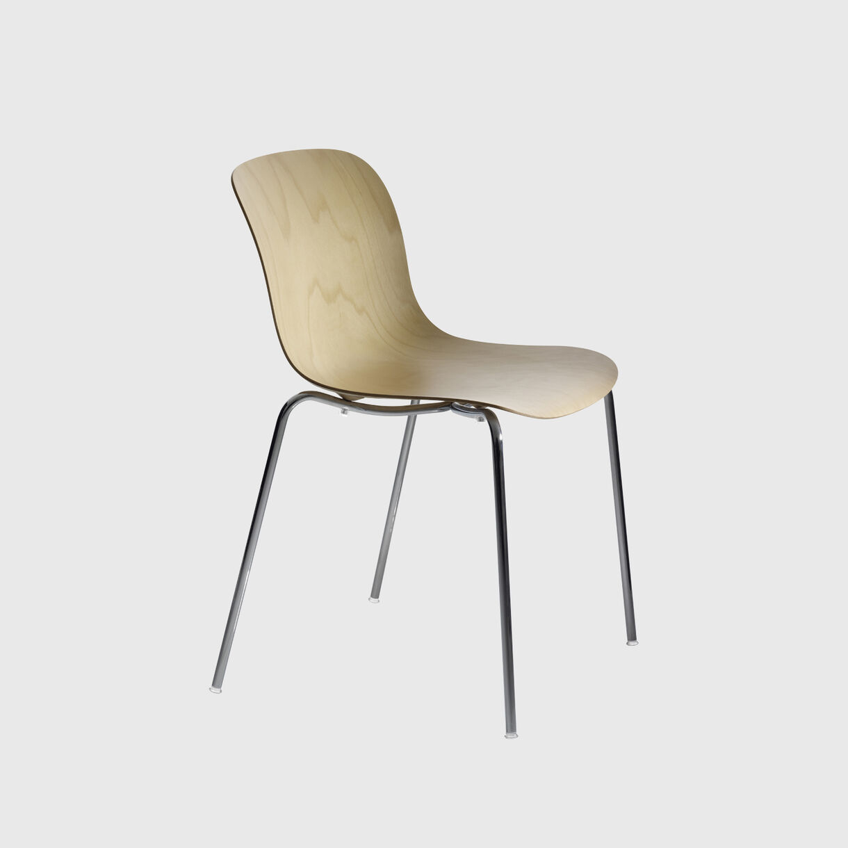 Troy Chair, Plywood, Beech Natural, Chrome