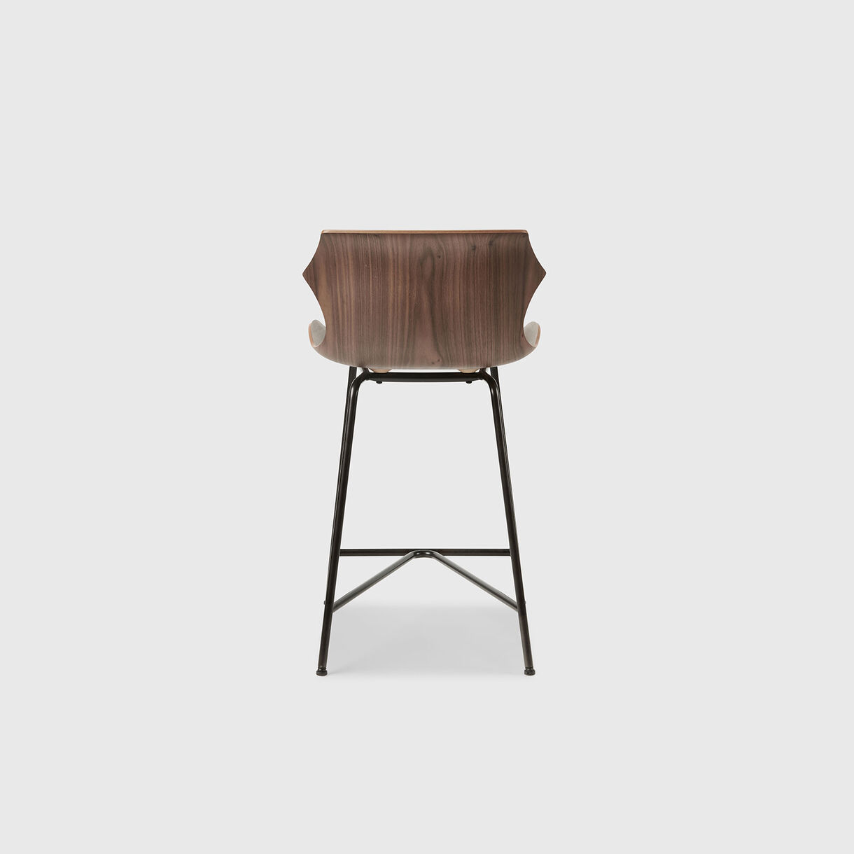 Petal Metal Base Counter Stool, Walnut