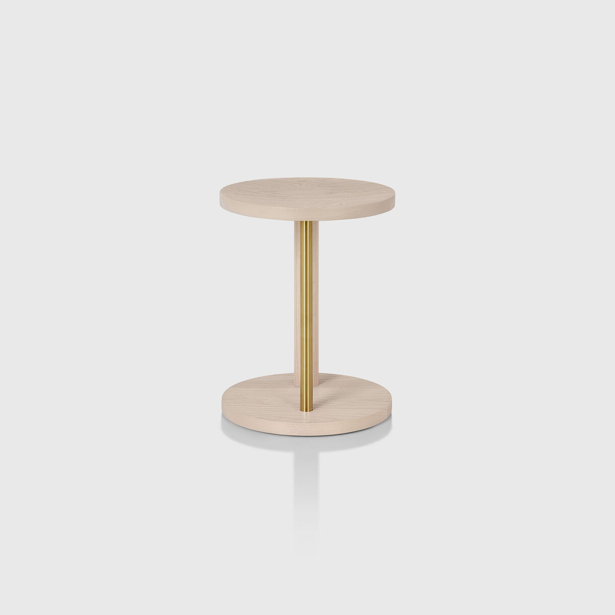 Spot Low Stool, White Ash & Brass