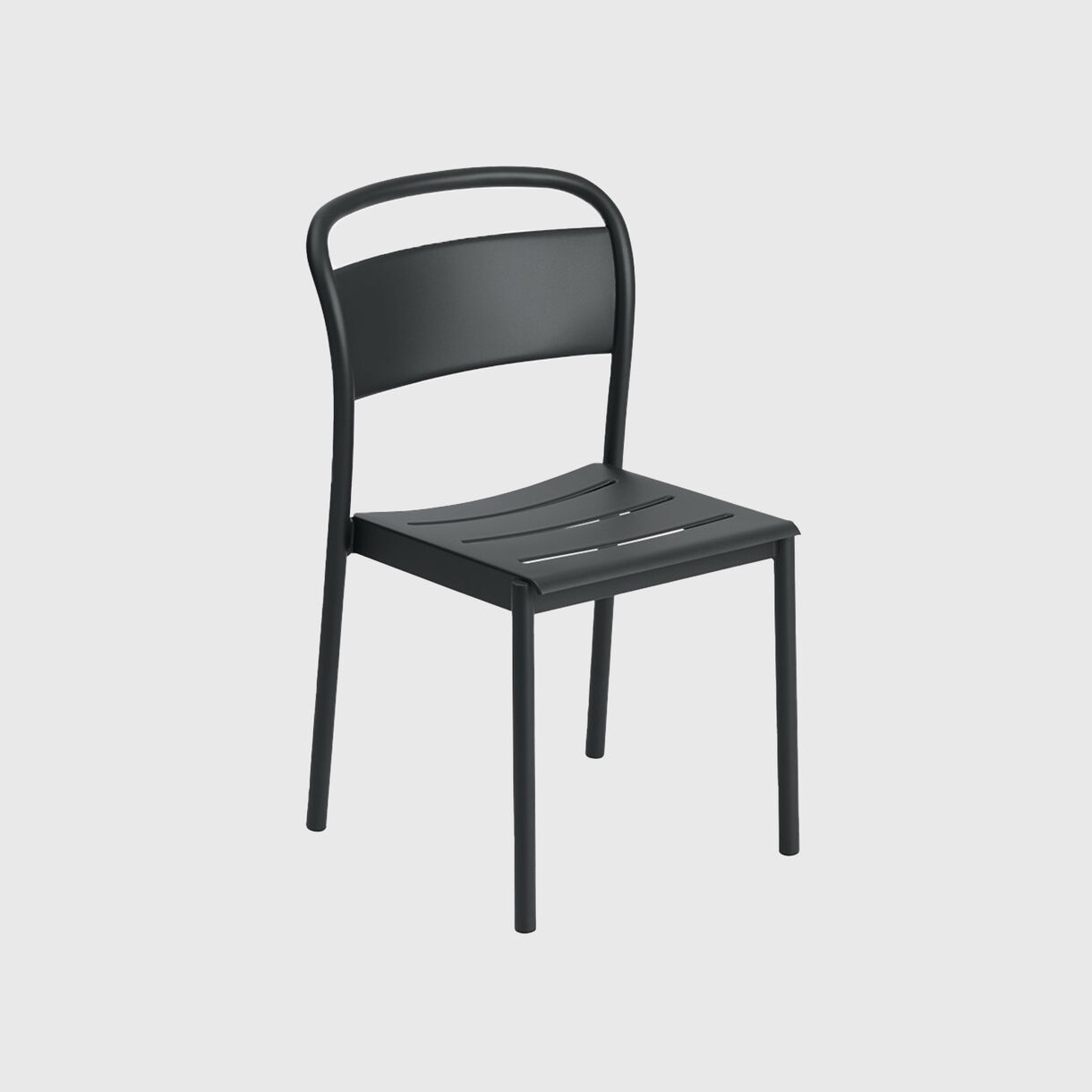 Linear Steel Side Chair, Black