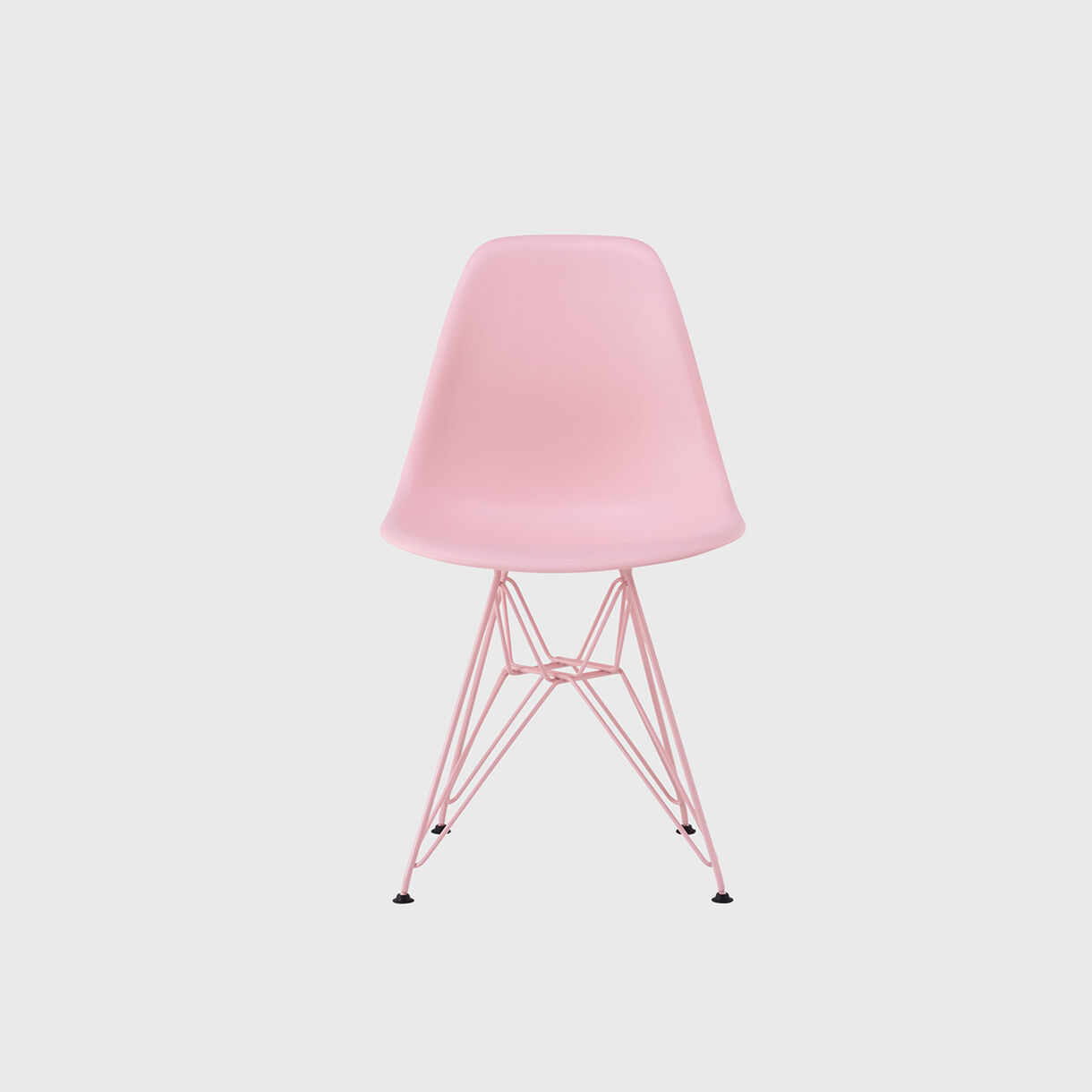 HM x Hay Eames Moulded Plastic Side Chair, Wire Base, Powder Pink