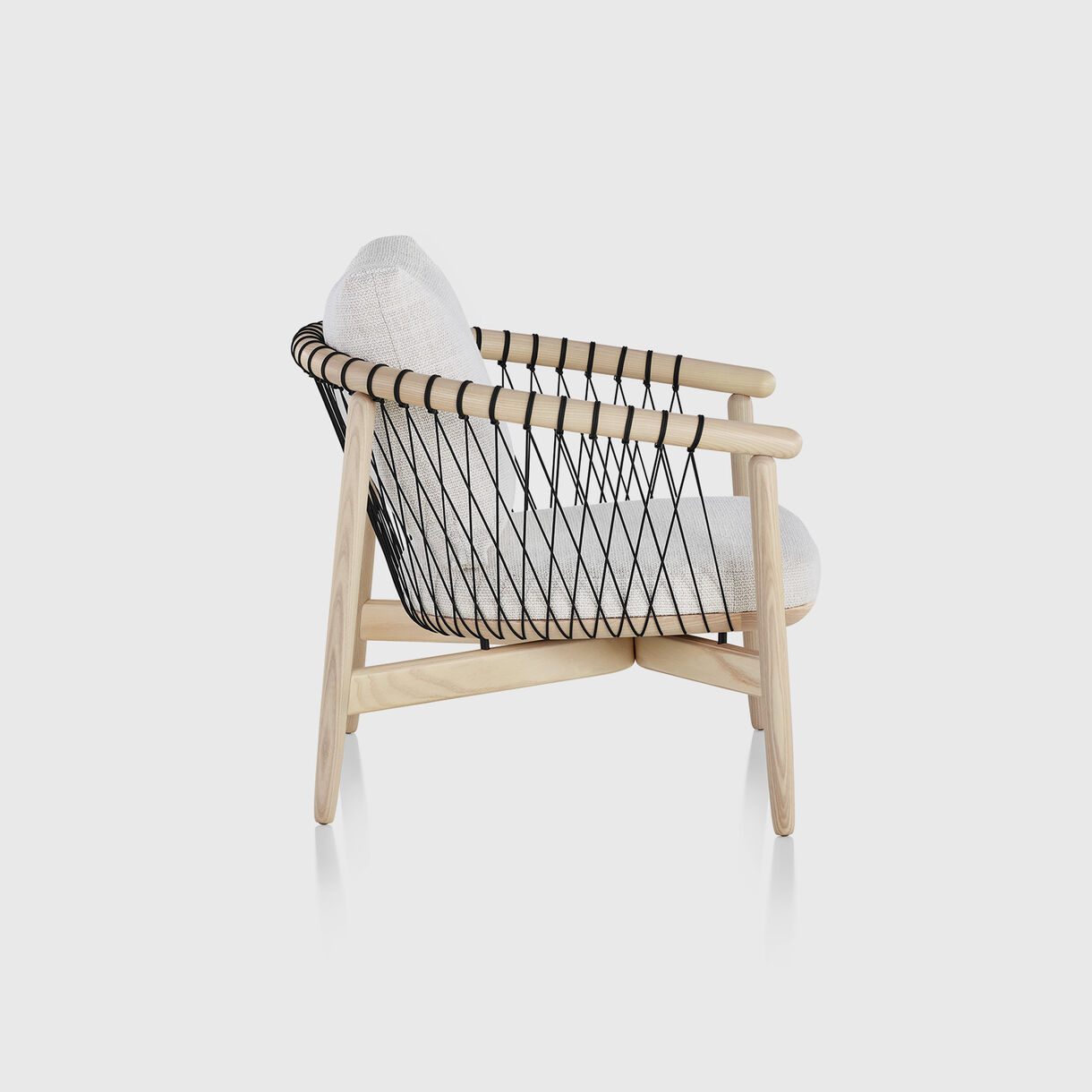 Crosshatch Lounge Chair, White Ash & Stone Capri