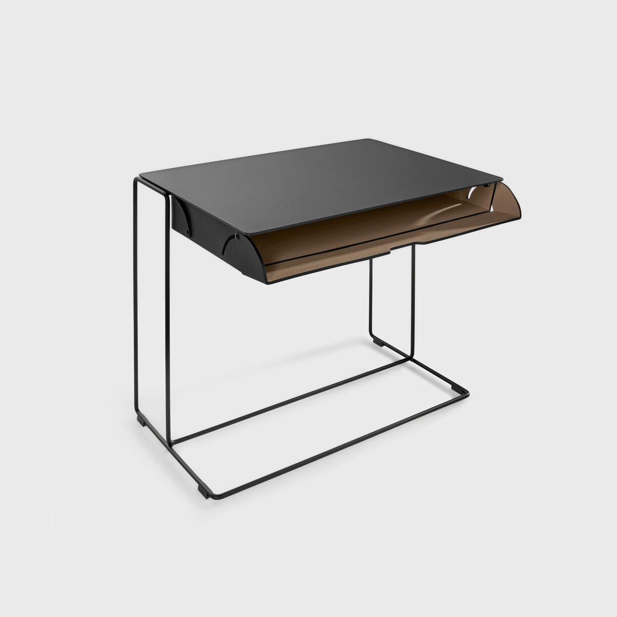 Oki Side Table Leather Case, Large, Black