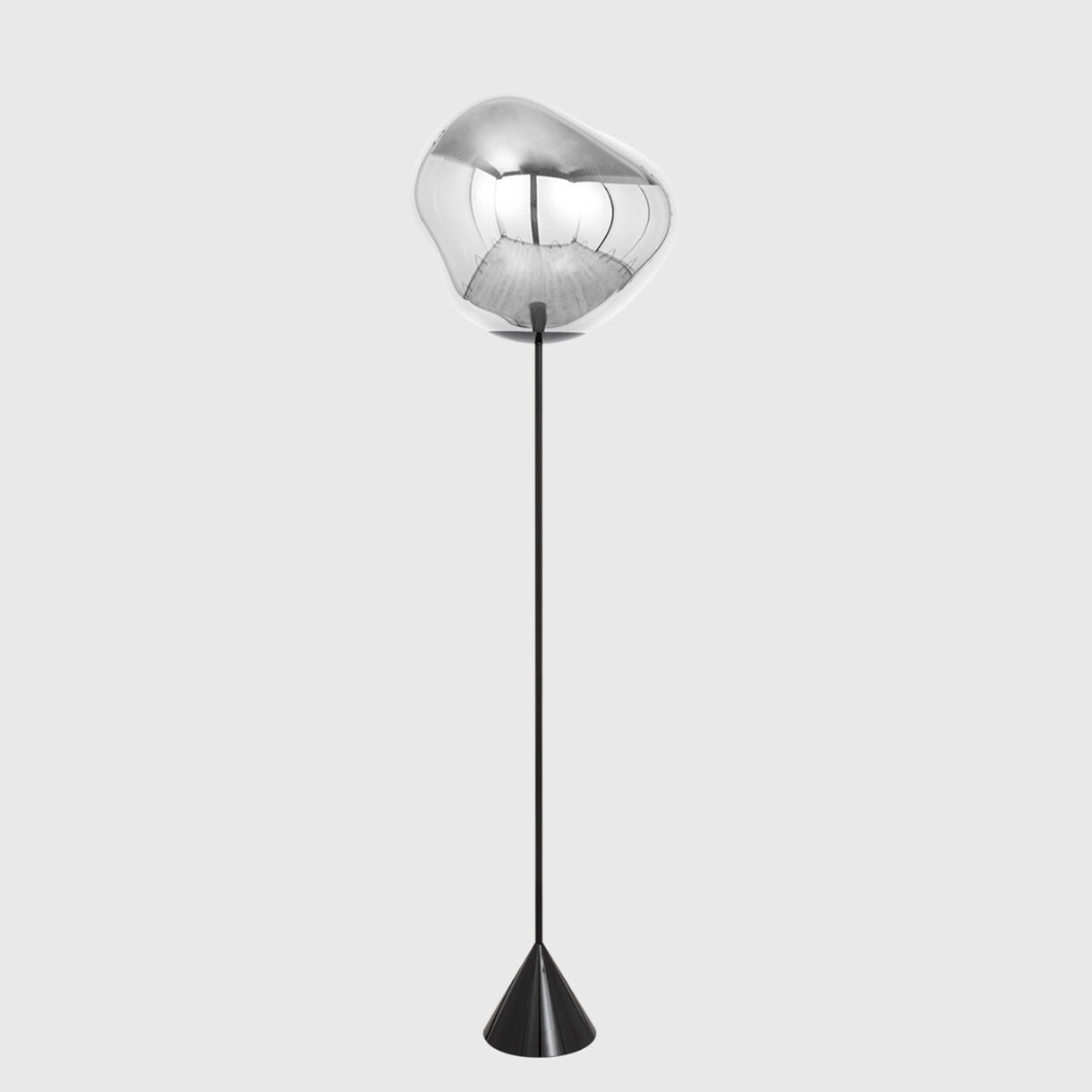 Melt Cone Slim Floor Lamp, Chrome