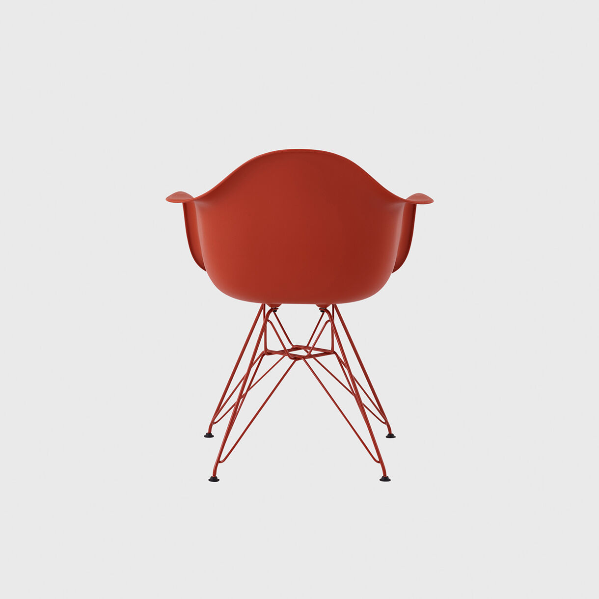Eames Moulded Plastic Armchair, Wire Base, Iron Red