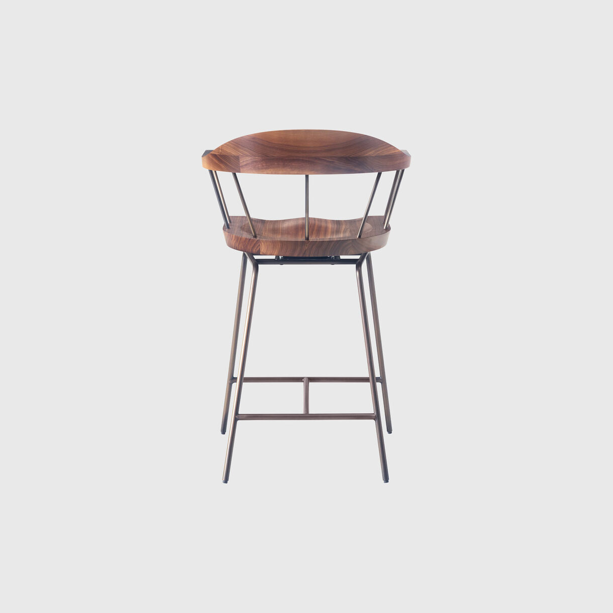 Spindle Counter Chair, Walnut, Bronze