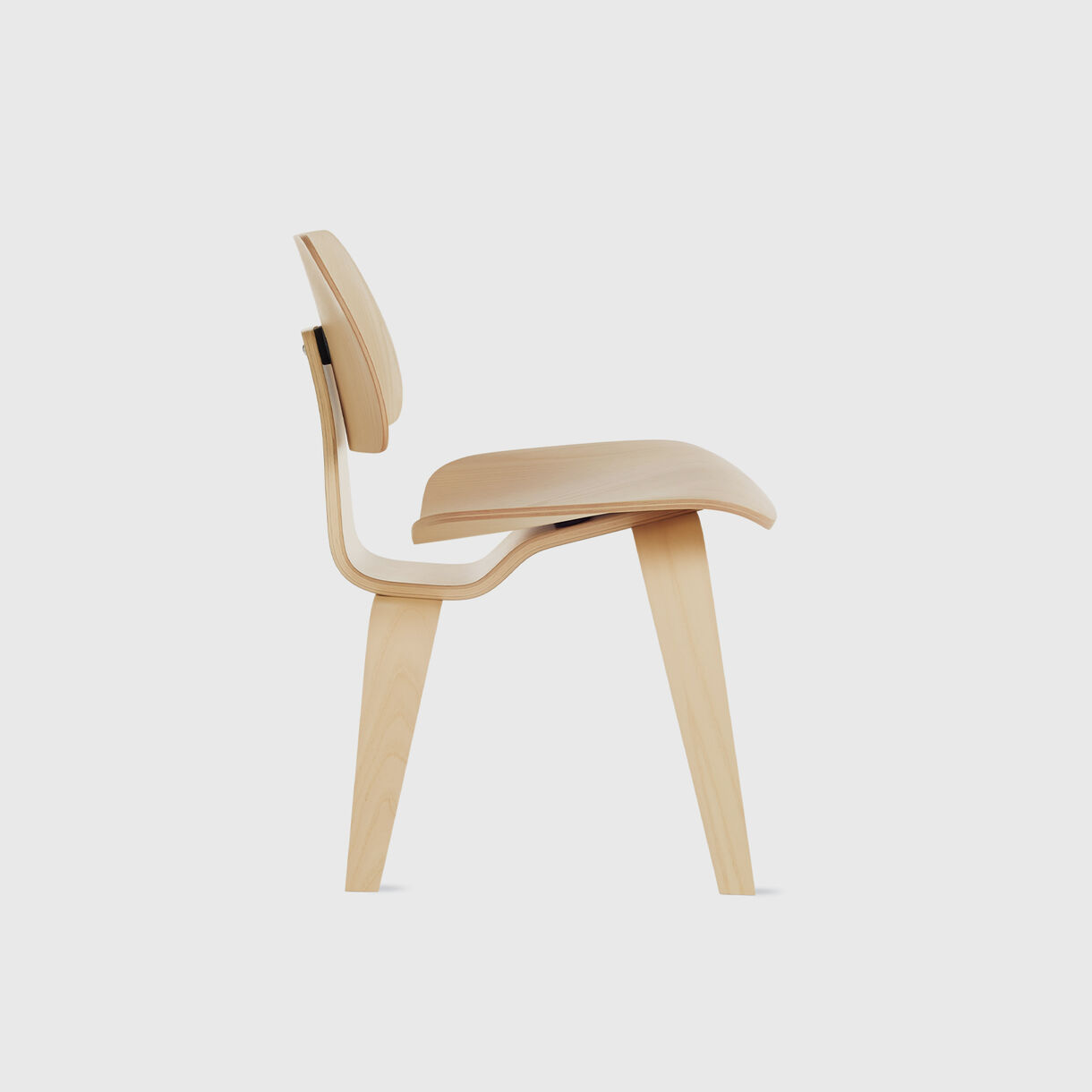 Eames Moulded Plywood Dining Chair, Wood Base, White Ash