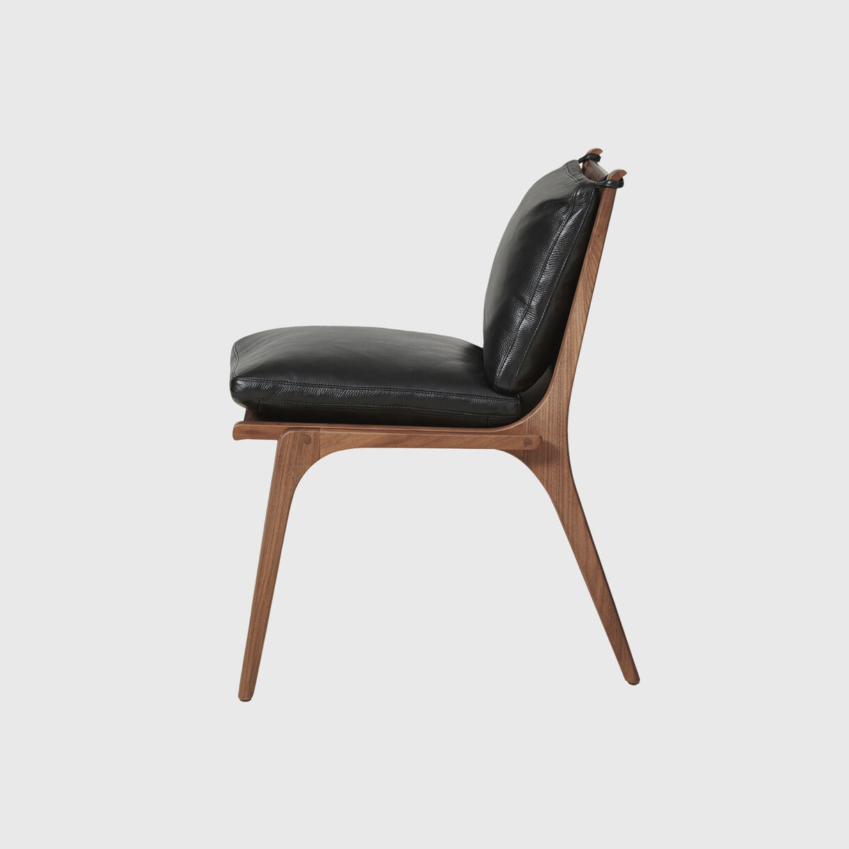 Rén Dining Chair, Walnut & Black Leather