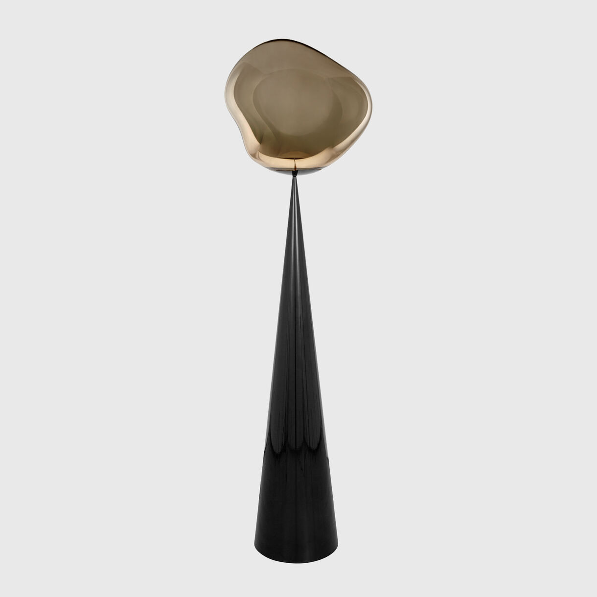Melt Cone Fat Floor Lamp, Black Base, Bronze