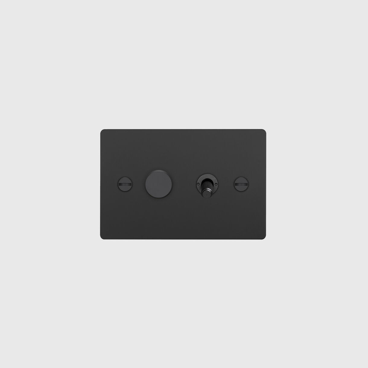2G Toggle & Dimmer Switch, Cross, Black
