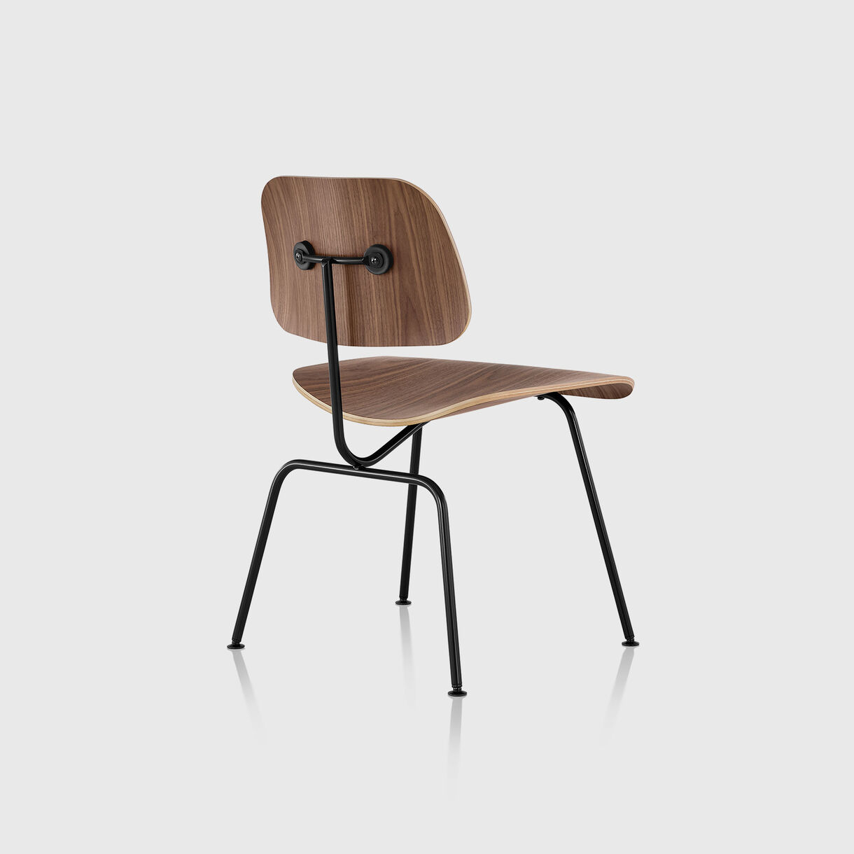 Eames Moulded Plywood Dining Chair, Metal Base, Walnut