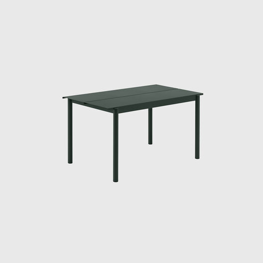 Linear Steel 4&ndash;6 Seat Table, Dark Green