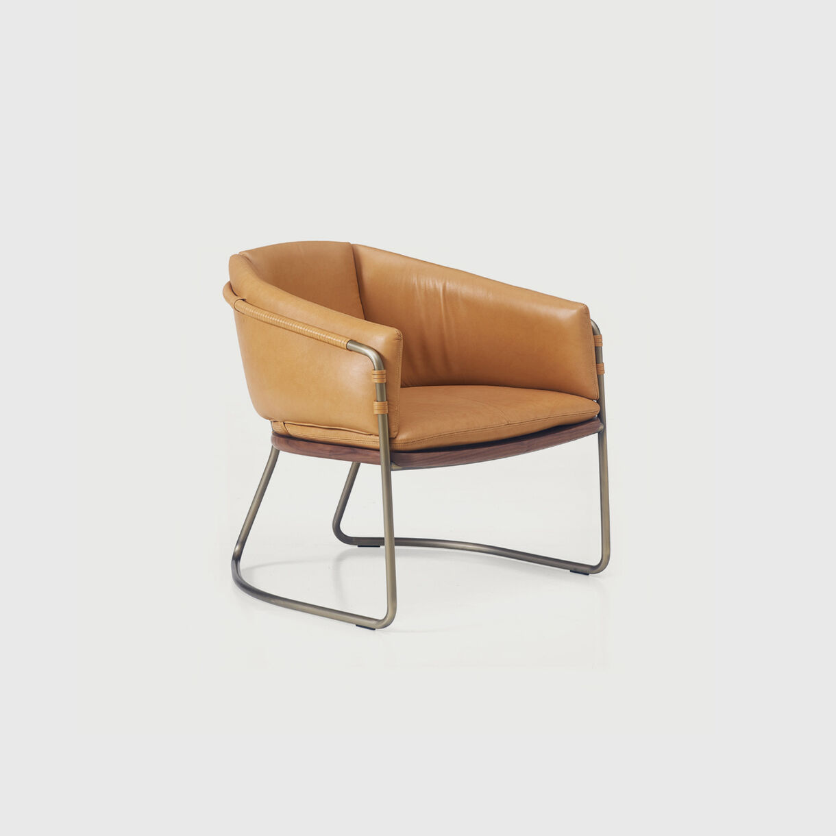 Geometric Armchair in Leather