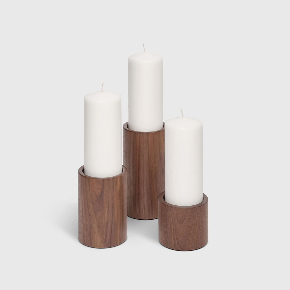 Vatra Candle Holders, Walnut