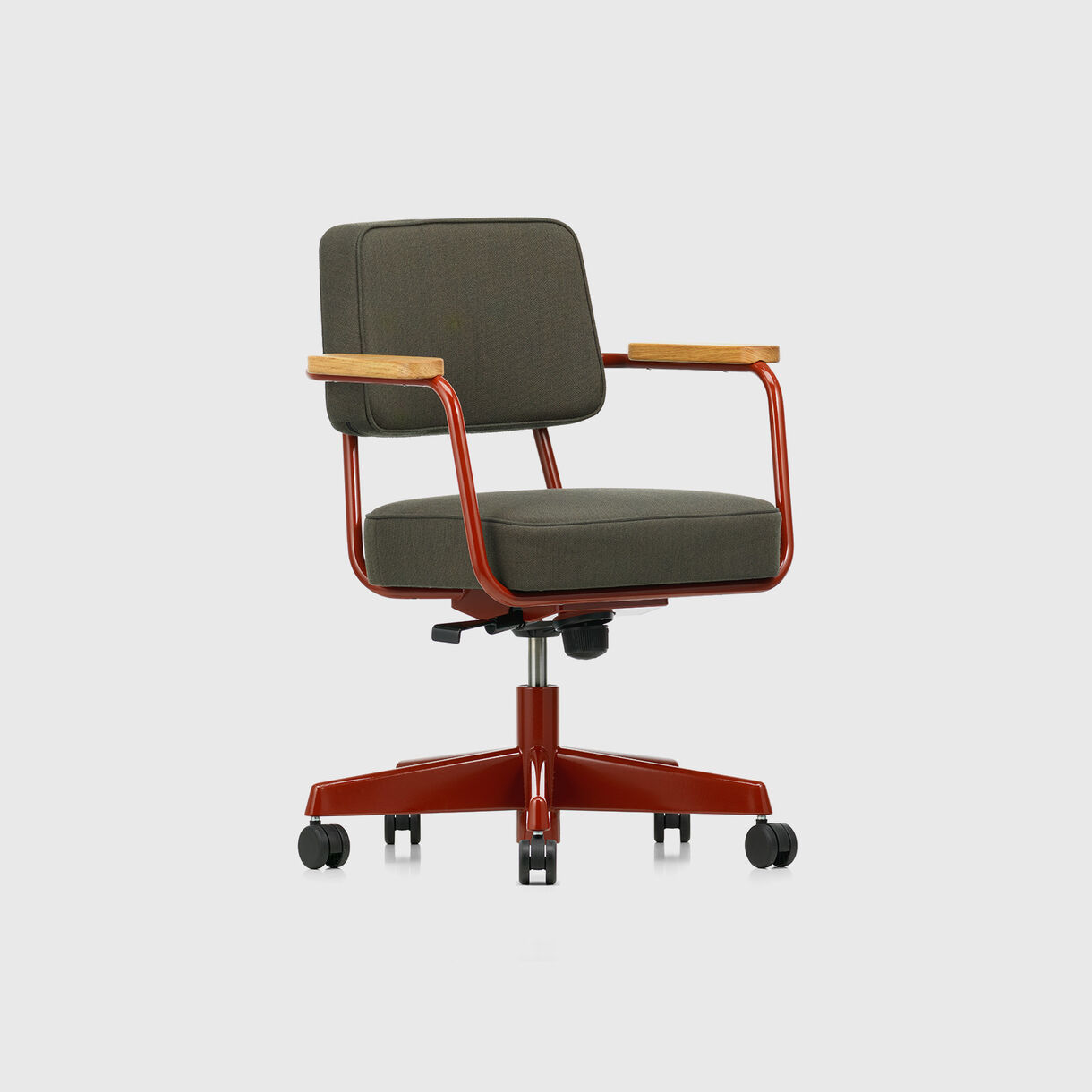 Fauteuil Direction Pivotant Armchair, Volo Dark Grey, Japanese Red