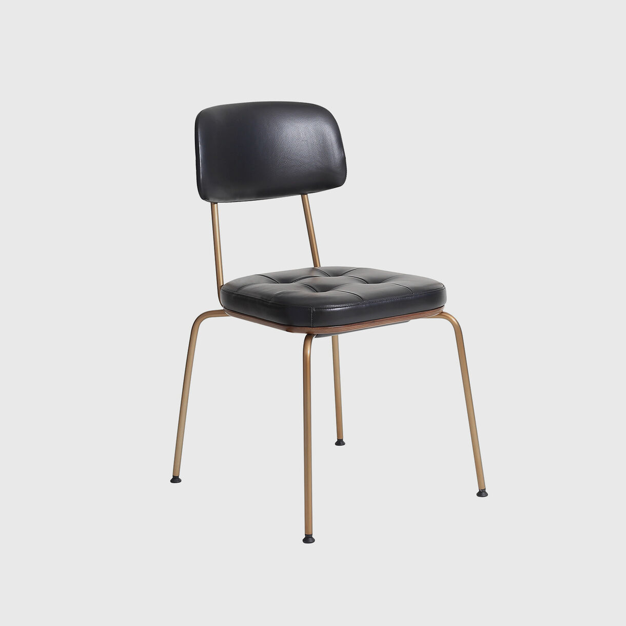 Utility Stacking Chair U, Black Leather