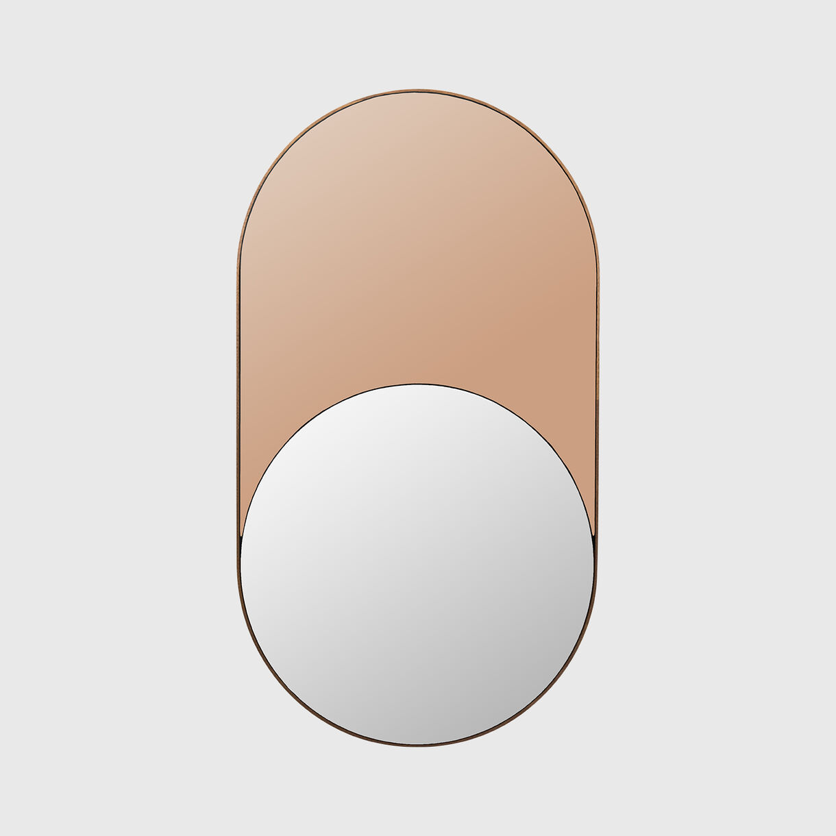 Cylinder Mirror, Peach & Clear