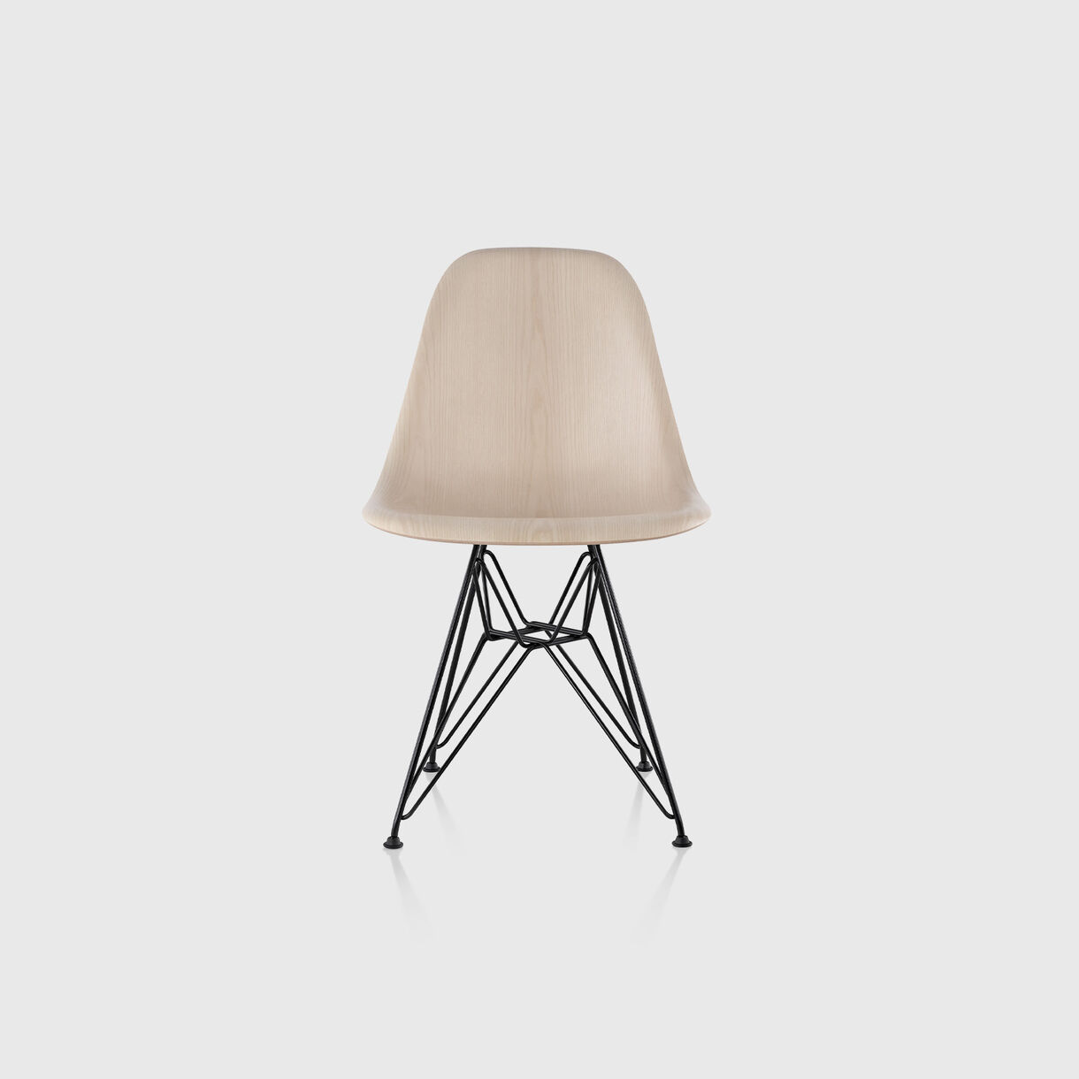Eames Moulded Wood Side Chair, Wire Base