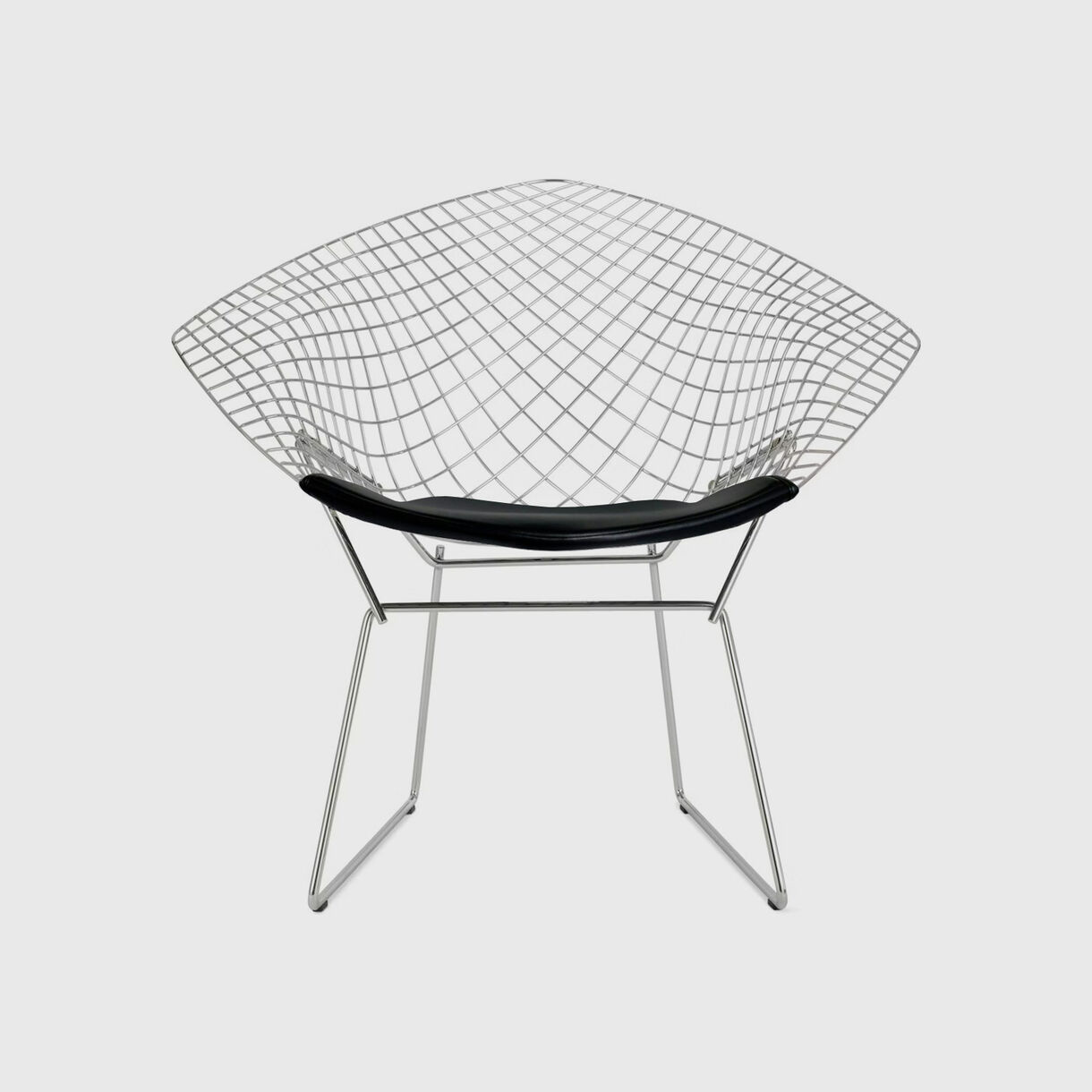 Bertoia Diamond Chair, Chrome, Vinyl Black