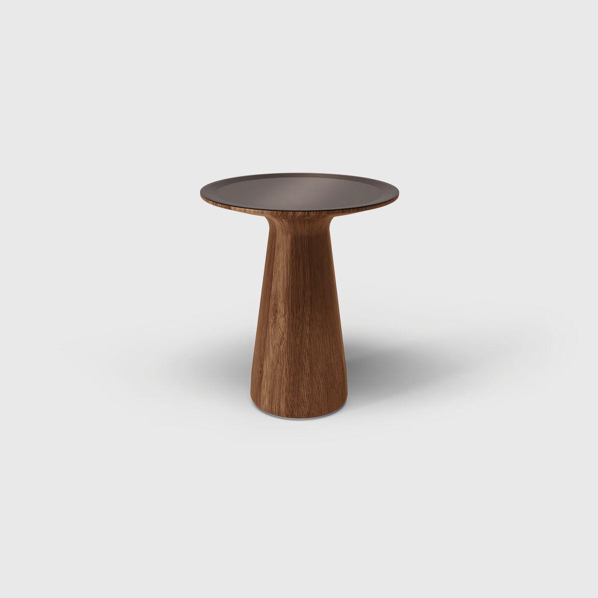 Foster 620 Side Table T1, Nutwood & Matte Bronze