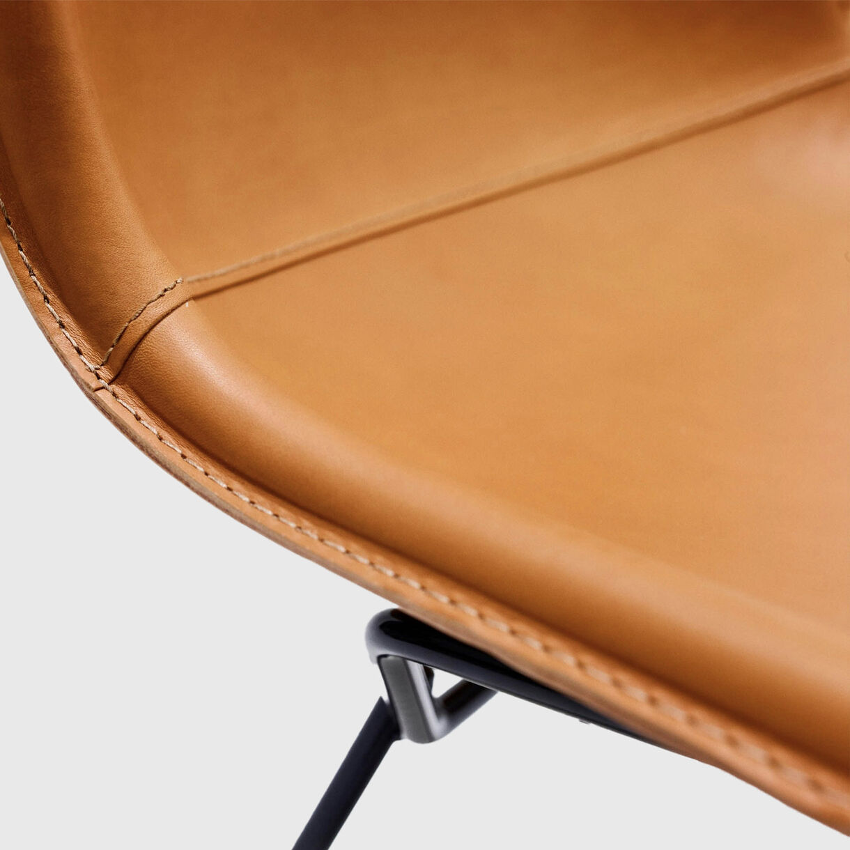Bertoia Leather Side Chair, Natural Cowhide