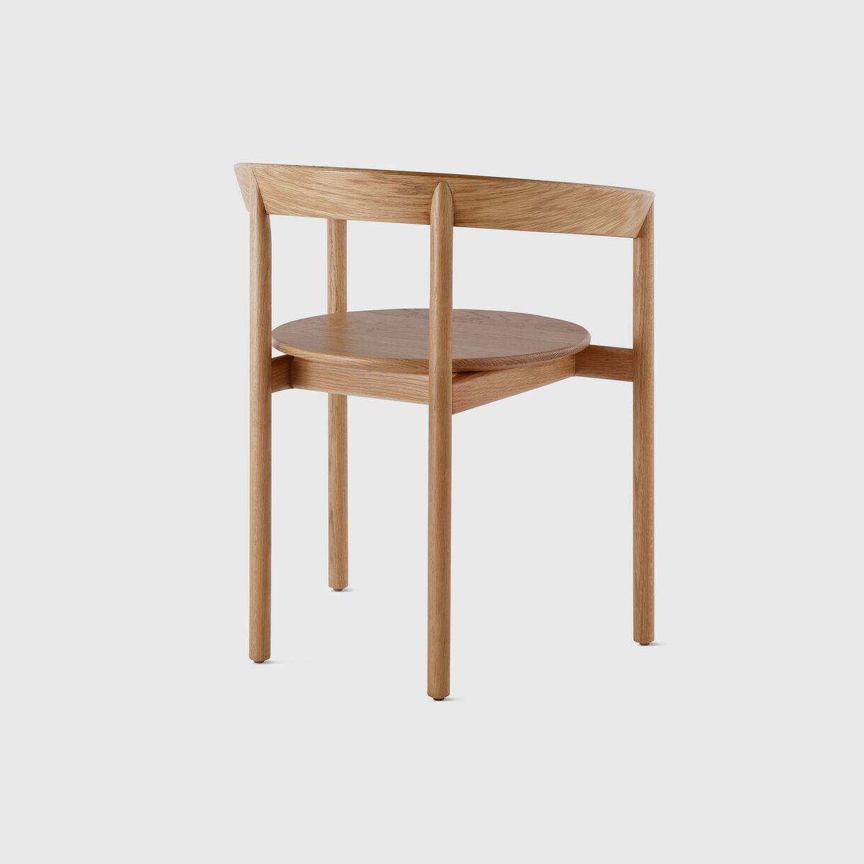 Comma Chair with Arms, White Oak