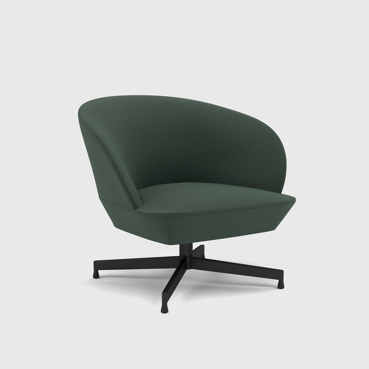 Oslo Lounge Chair, Swivel Base, Twill 990 & Black