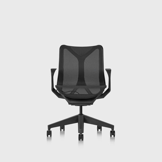 Cosm Chair, Graphite, Low Back, Fixed Arms