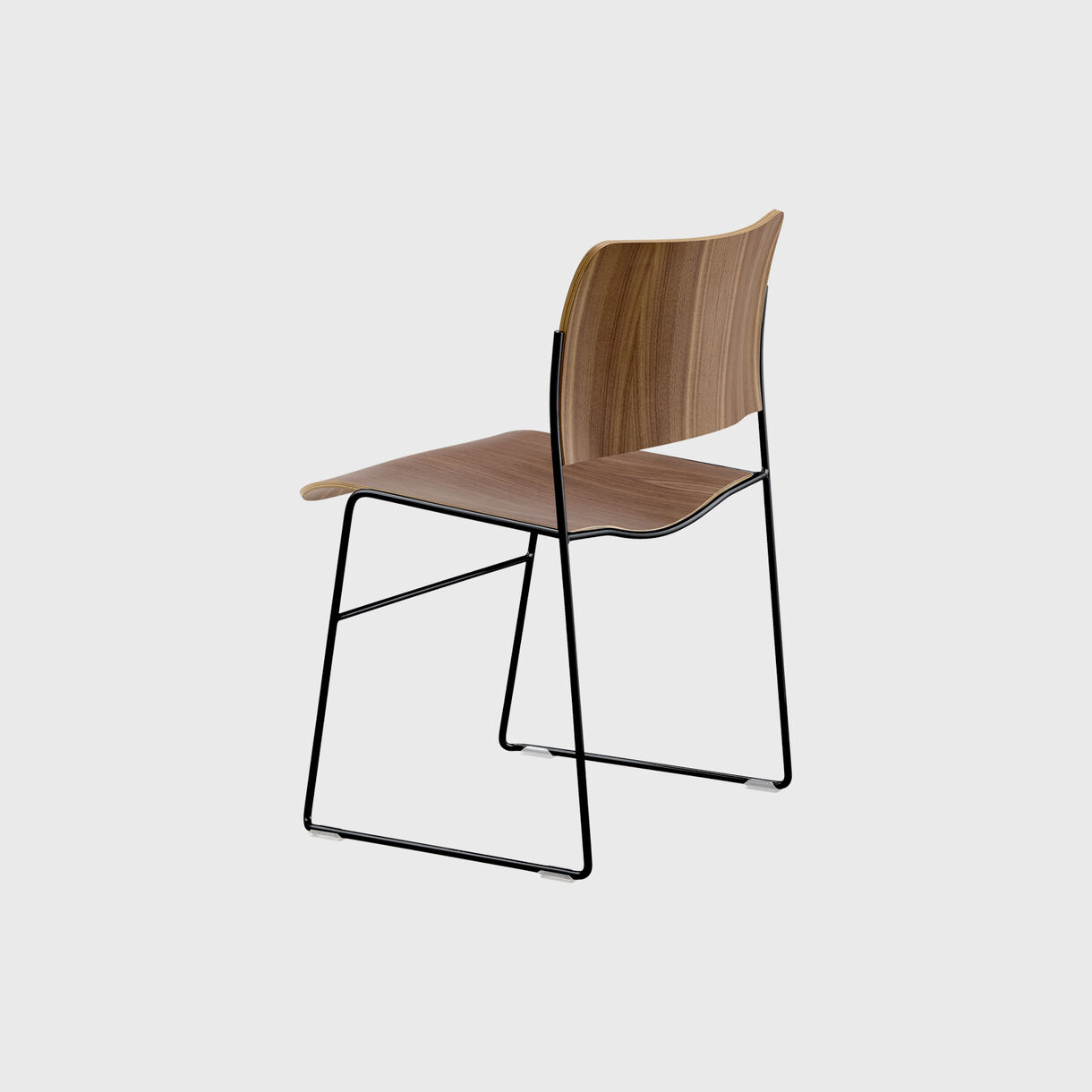 40/4 Side Chair, Walnut Veneer & Black