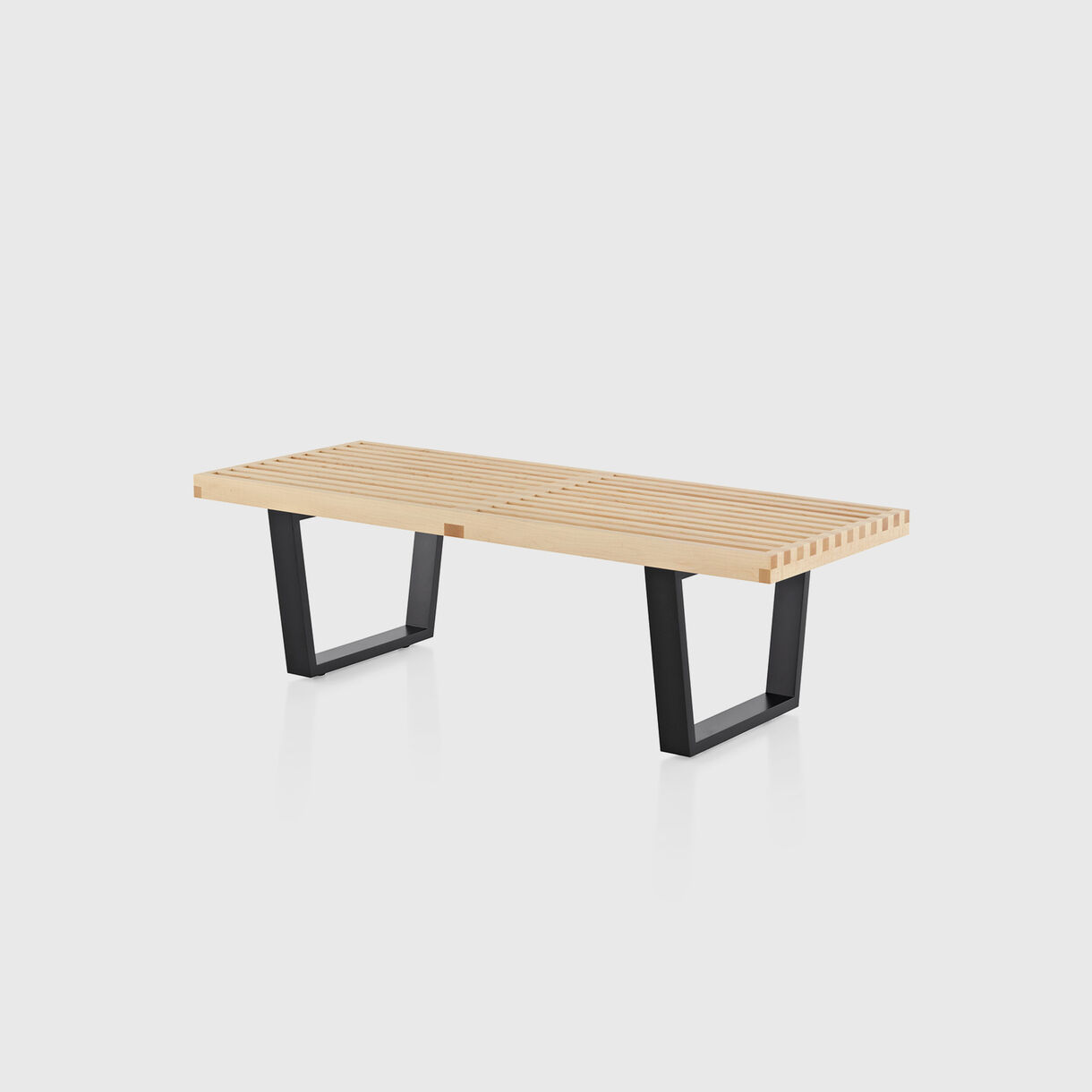 Nelson Platform Bench, 48", Natural Maple & Ebony