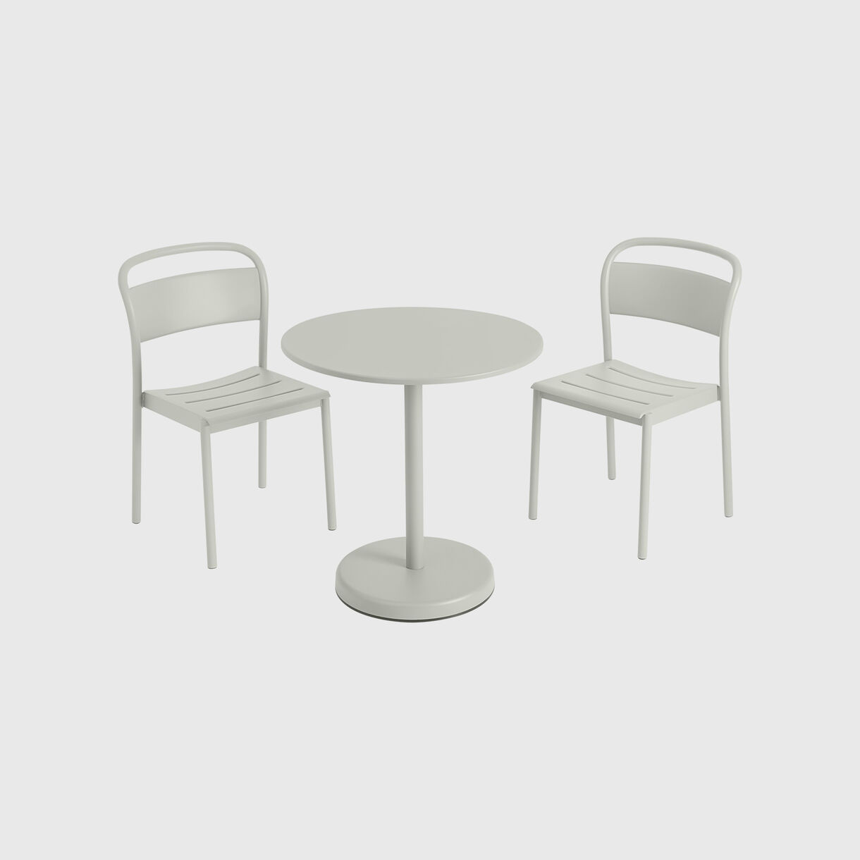 Linear Steel Side Chair, Grey