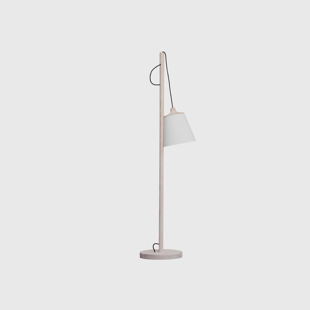 Pull Floor Lamp, Oak & White, Off