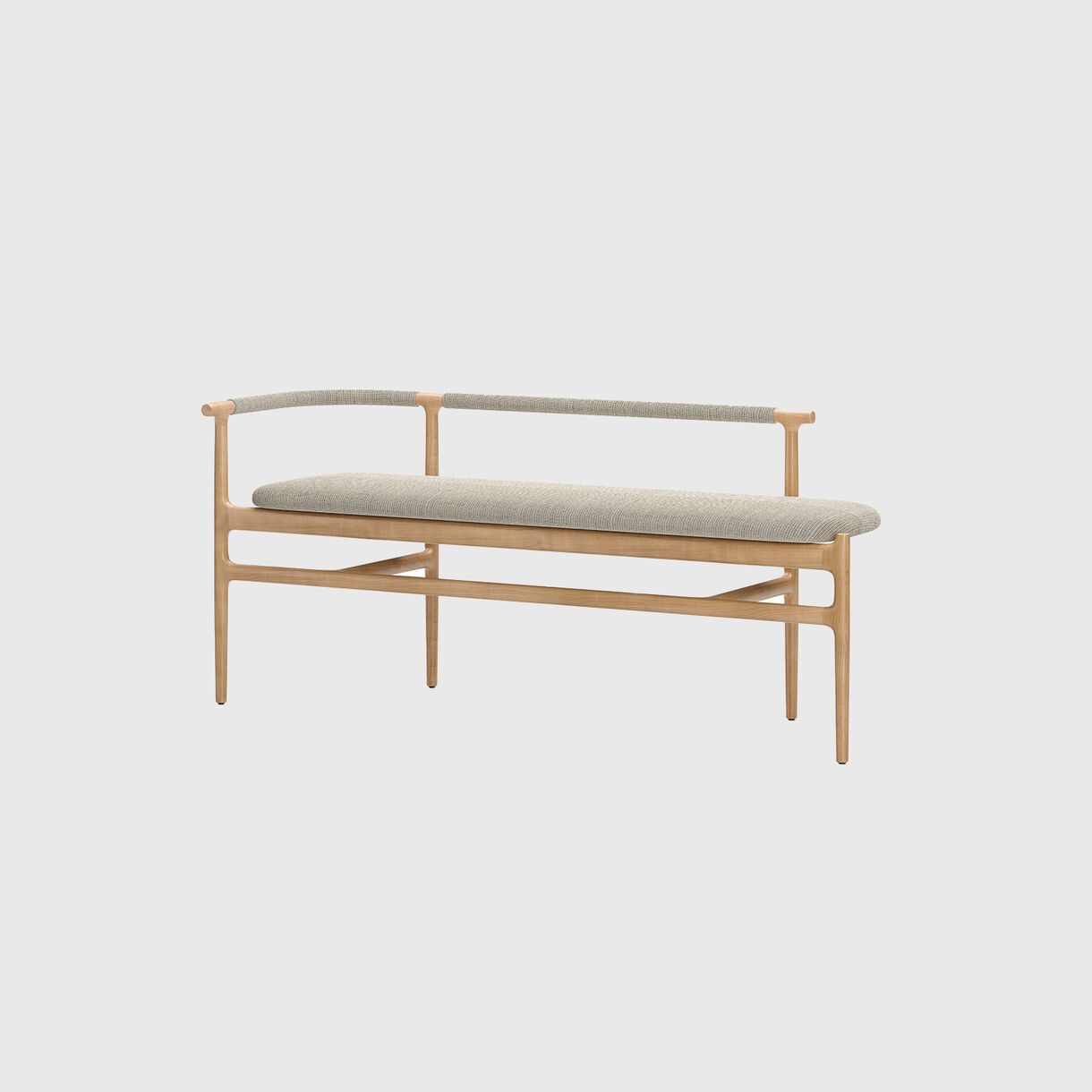 Charlie Bench, Natural Oak, Grey