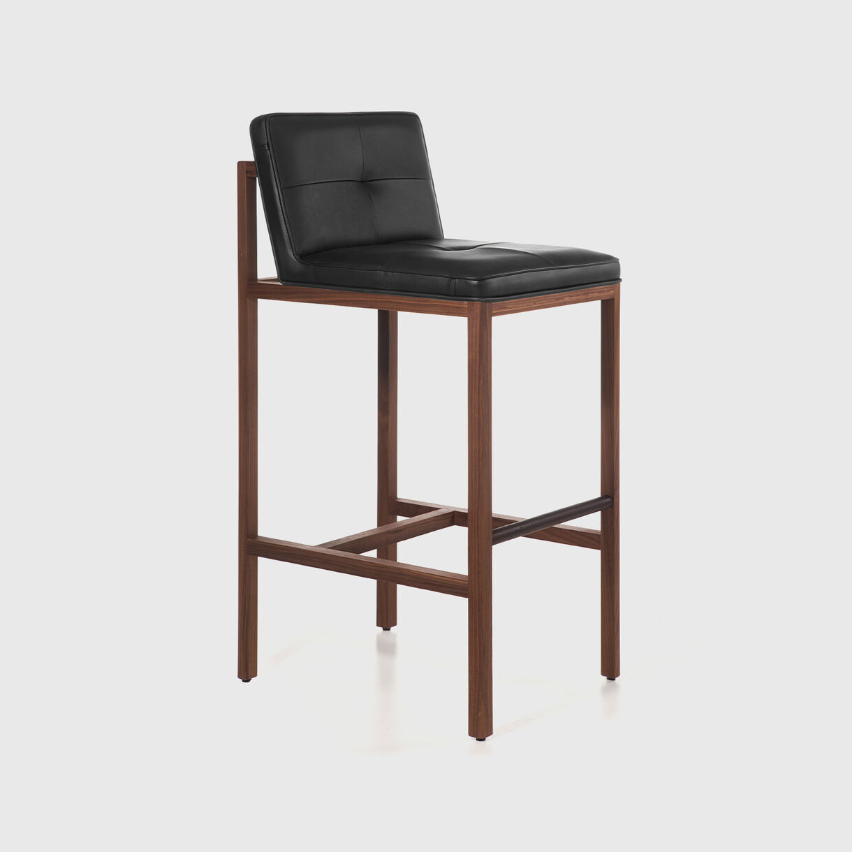 Wood Frame Stool, Bar, Walnut (WN), Coach, Black (99999)