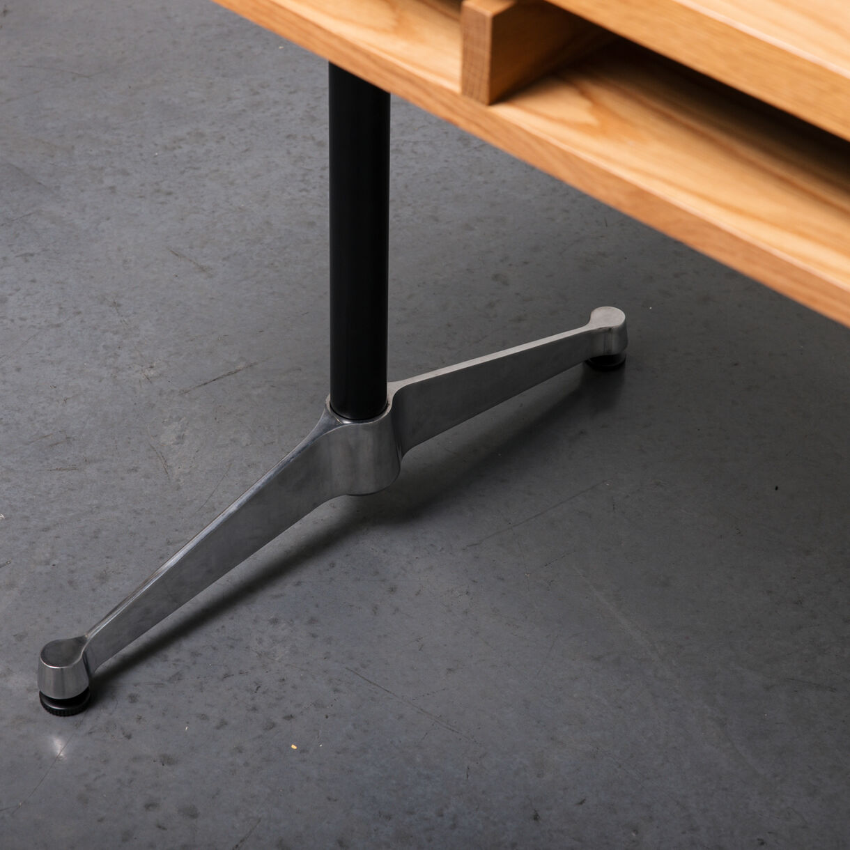 Eames 2500 Executive Desk, White Oak, Black & Chrome