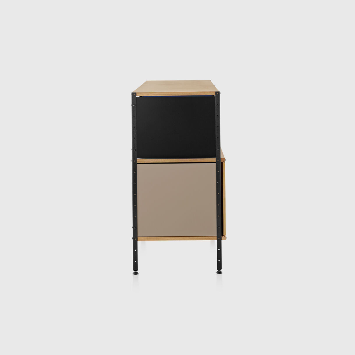 Eames Storage Unit, 2x2 with Doors, Multicolour & Black