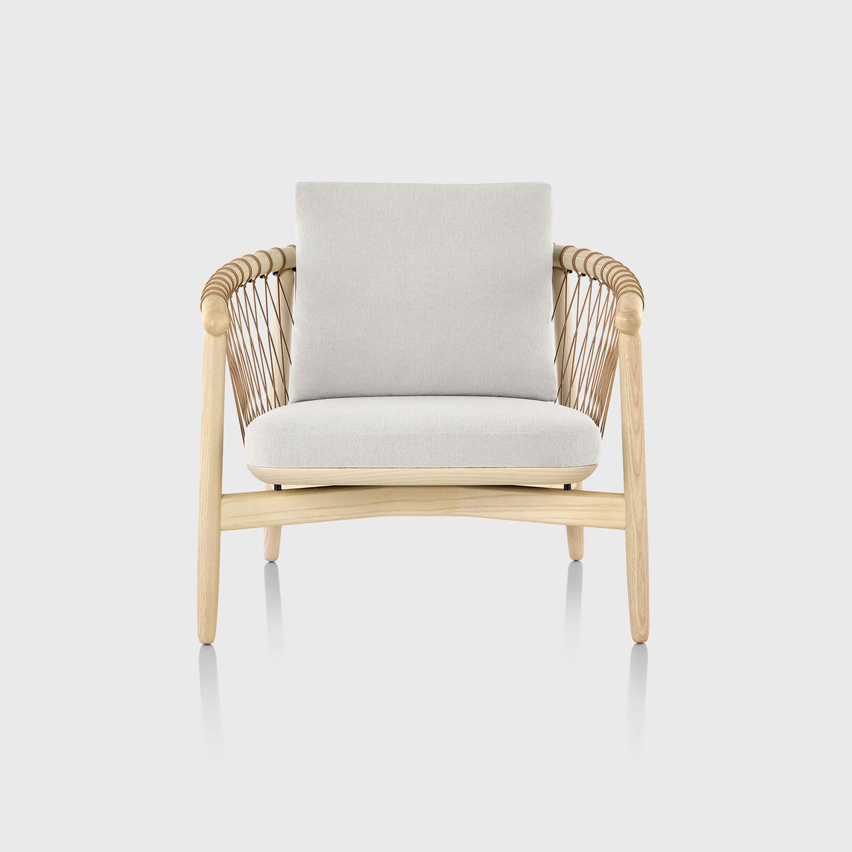 Crosshatch Lounge Chair, White Ash, Capri Stone, Cream Cord