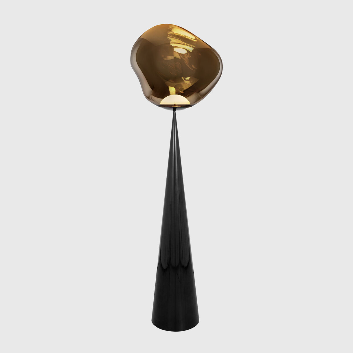 Melt Cone Fat Floor Lamp, Black Base, Bronze