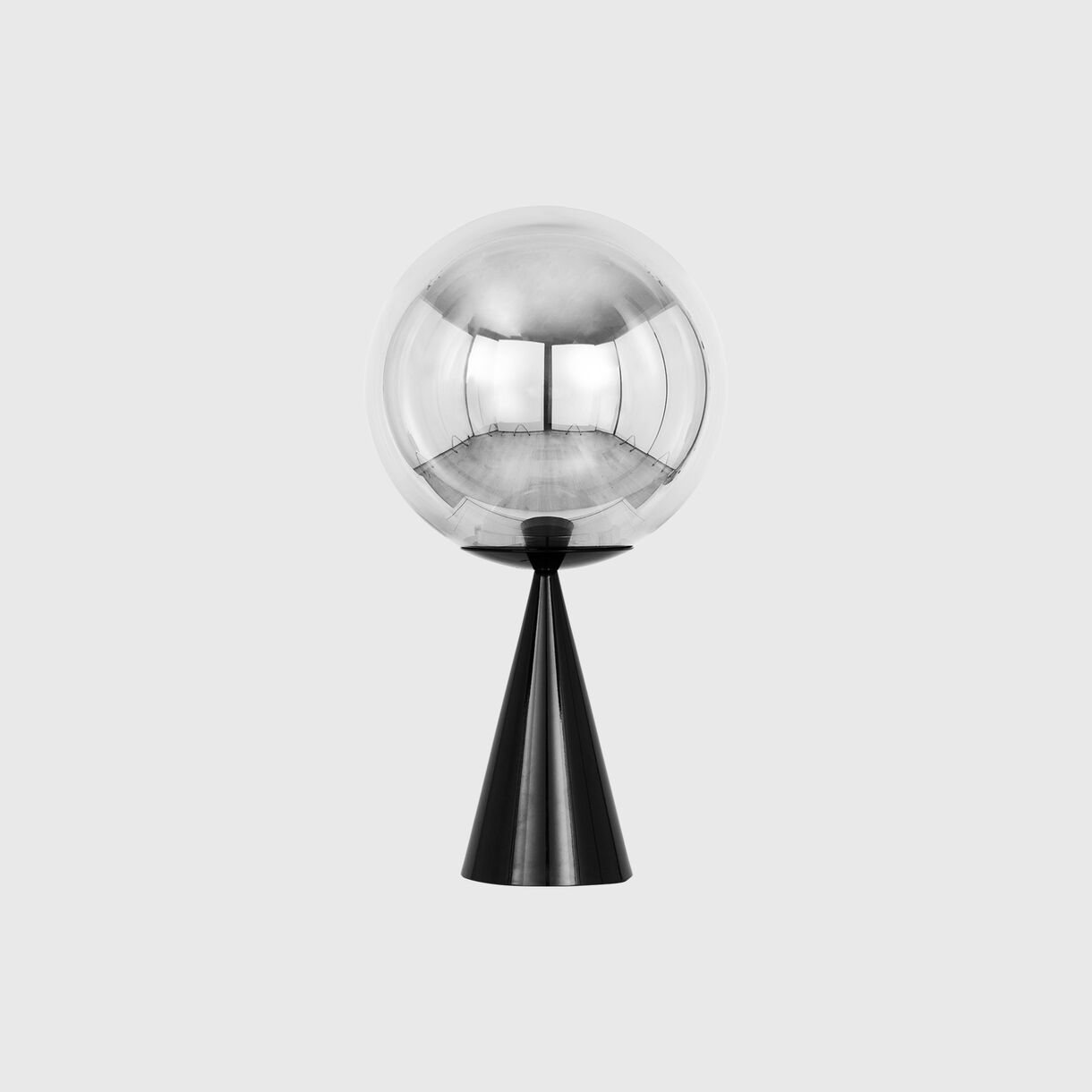 Globe Cone Fat Table Lamp, Chrome