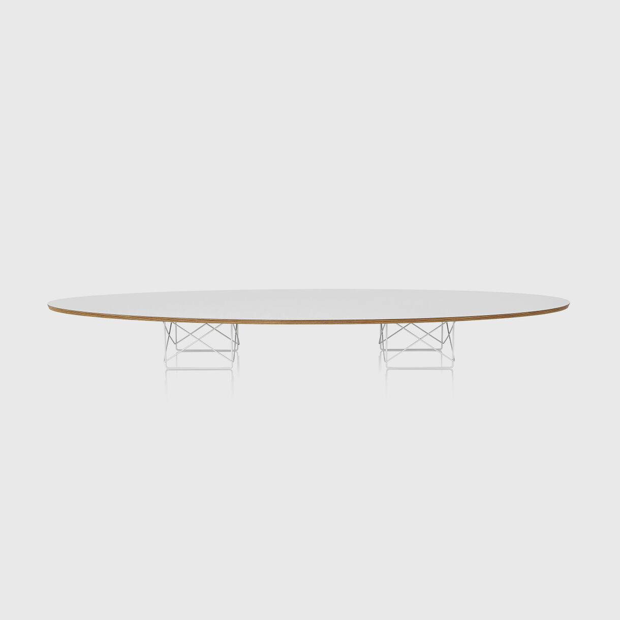 Eames Elliptical Wire Base Low Table, White White