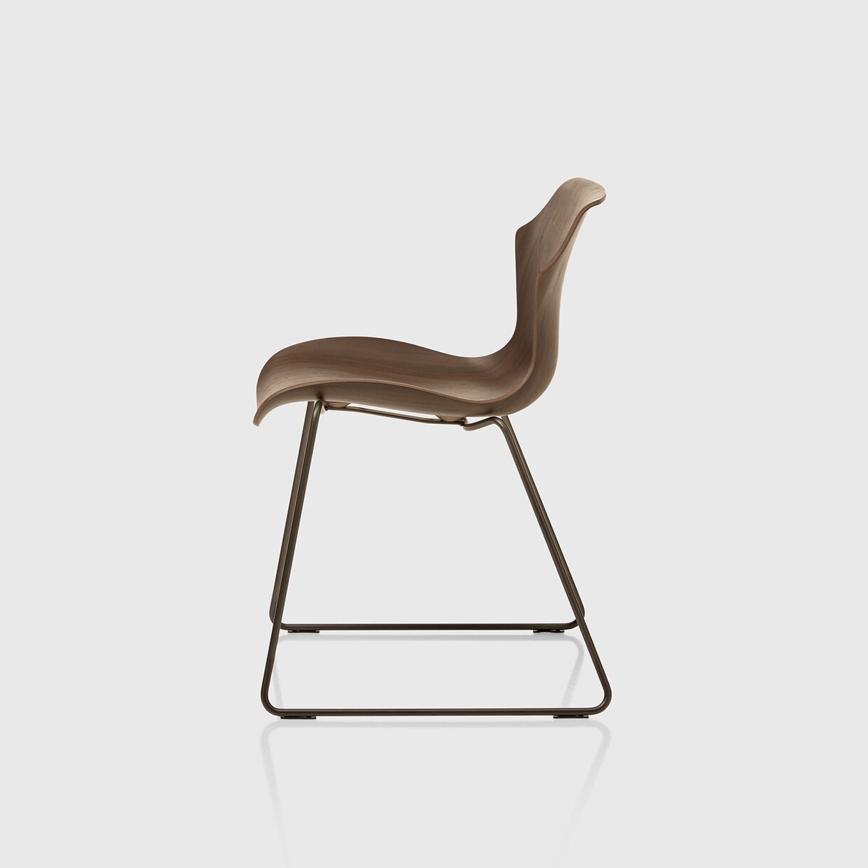 Petal Sled Base Chair, Walnut