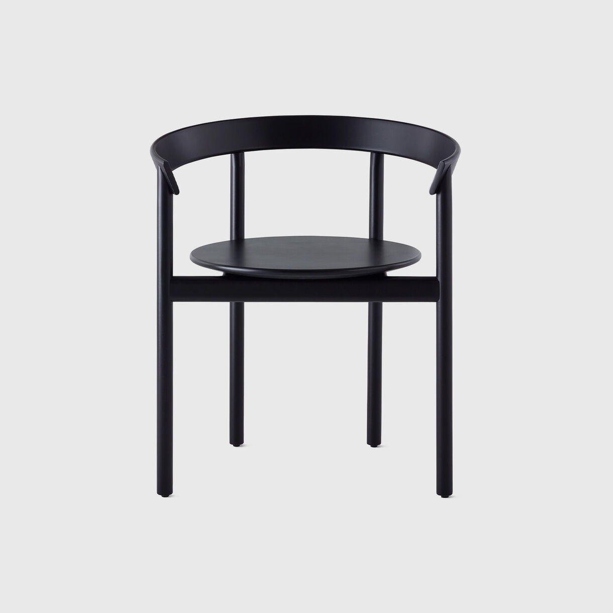 Comma Chair with Arms, Black Stained Beech