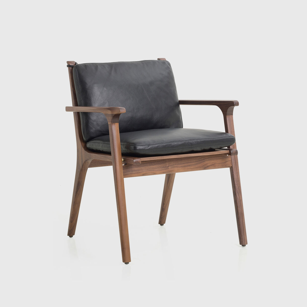 Rén Dining Armchair, Walnut & Black Leather