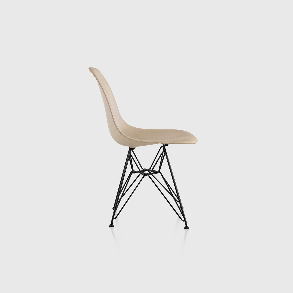 Eames Moulded Wood Side Chair, Wire Base