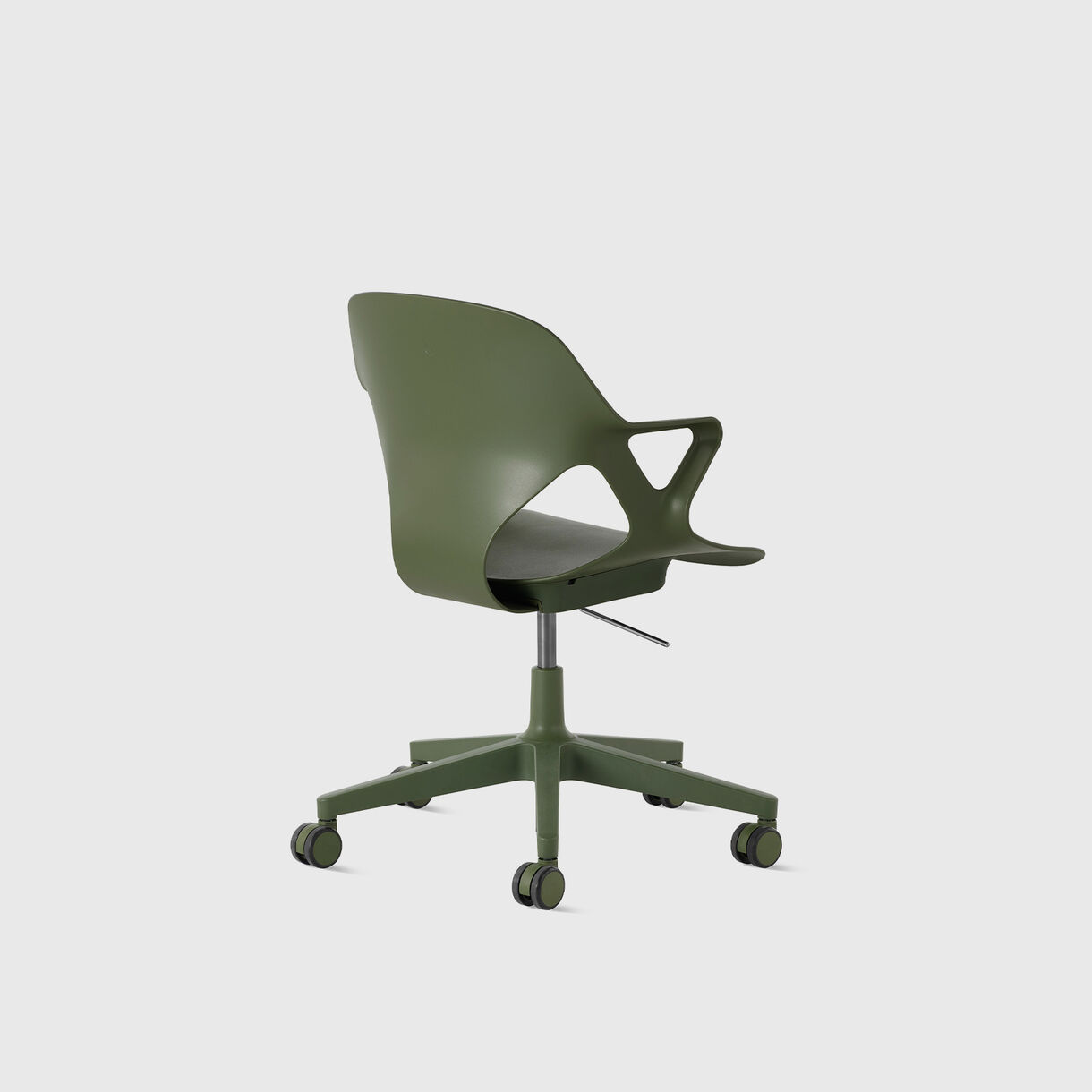 Zeph Multipurpose Chair, Fixed Arms, Olive