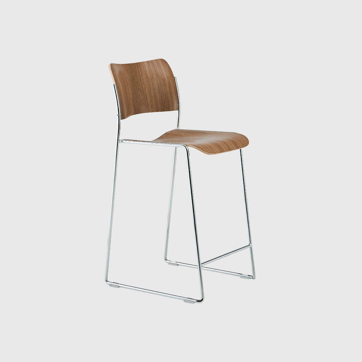 40/4 Stool, Wood Veneer Chrome