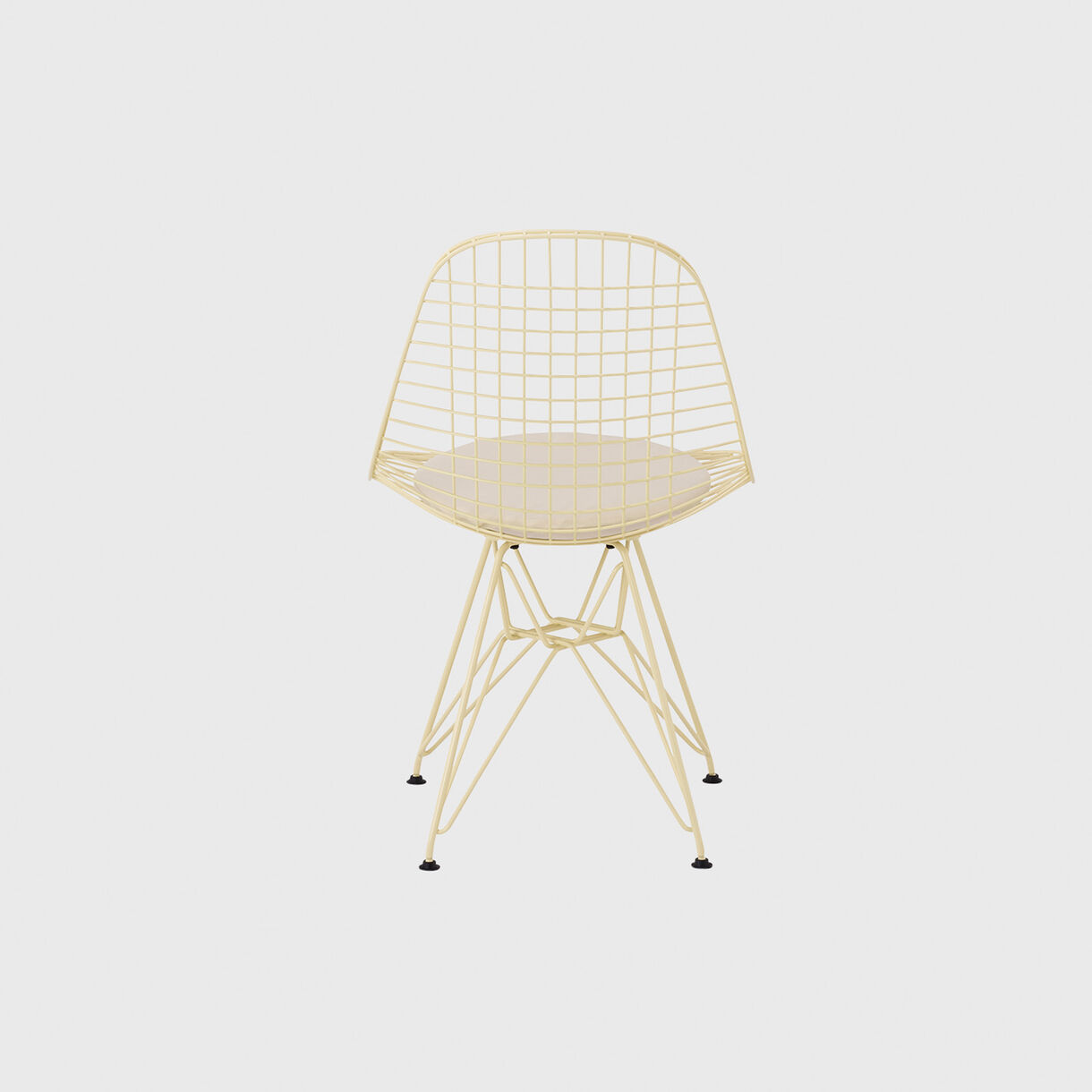 Eames Wire Chair, Upholstered Seat Pad, Powder Yellow